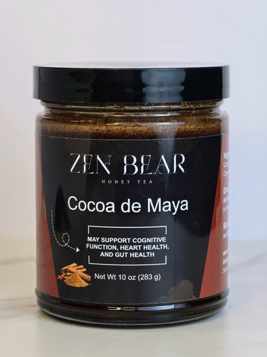 Cocoa de Maya – Spiced Honey Cocoa with Cinnamon, Cayenne & Sea Salt (10 oz) - Zenbear Honey Tea Cocoa de Maya – Spiced Honey Cocoa with Cinnamon, Cayenne & Sea Salt (10 oz) - Zenbear Honey Tea